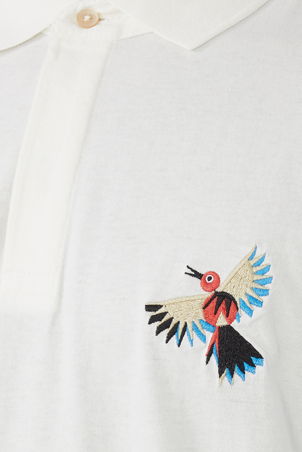 Bird Embroidered Polo Shirt